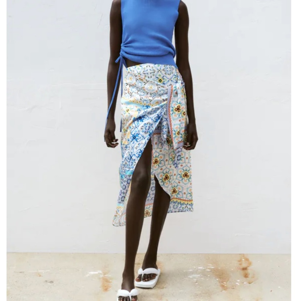 Zara Patchwork Print Patel Skirt